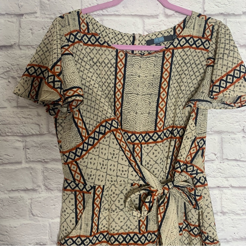 Eva Franco Letizia Waist Tie Aztec Geometric Jumpsuit - Picture 8 of 16